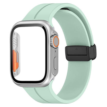 Magnetic Buckle Sports Watch Band With Case - Light Green
