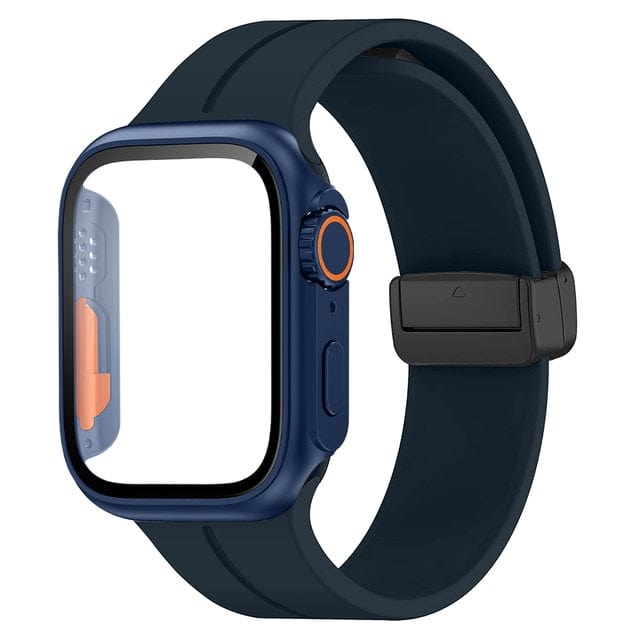 Magnetic Buckle Sports Watch Band With Case - Midnight