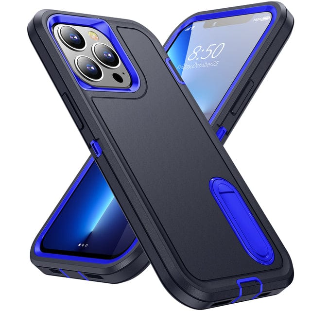 Shockproof Kickstand Phone Case - Dark Blue & Blue