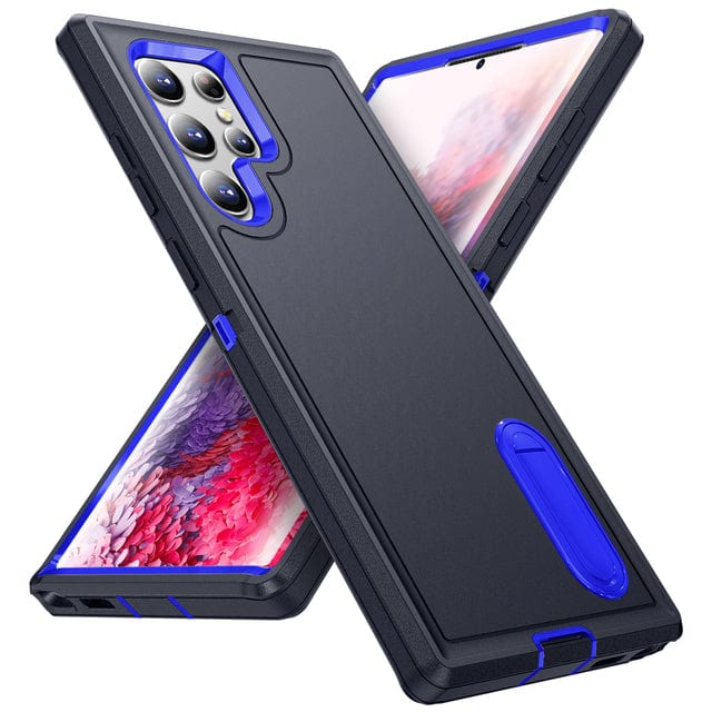 Shockproof Kickstand Case For Samsung Galaxy S - Dark Blue & Blue