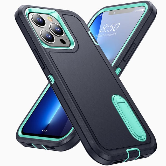 Shockproof Kickstand Phone Case - Dark Blue & Green