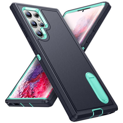 Shockproof Kickstand Case For Samsung Galaxy S - Dark Blue & Green