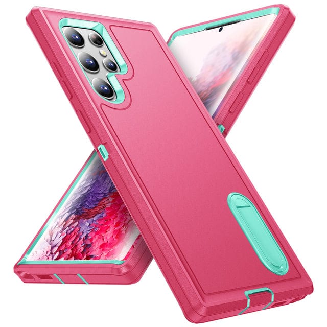 Shockproof Kickstand Case For Samsung Galaxy S - Pink & Green