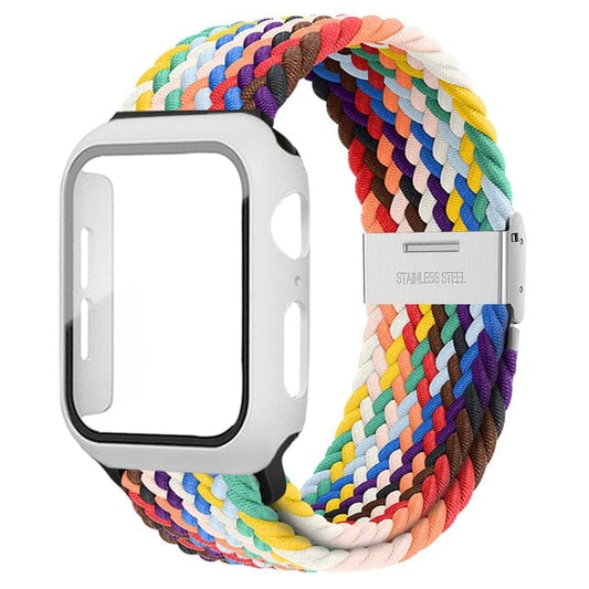 Braided Loop Watch Band With Case - Rainbow