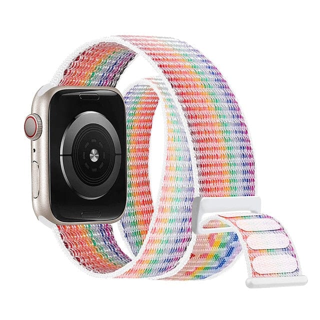 Double Tour Nylon Watch Band - Multicolor White
