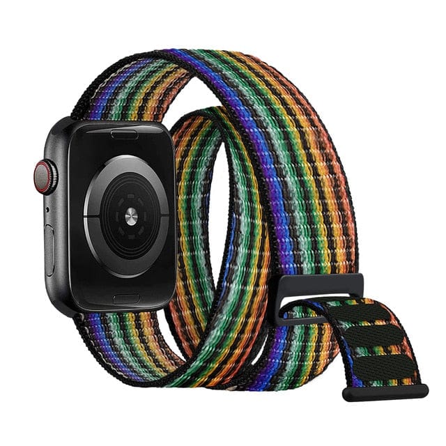 Double Tour Nylon Watch Band - Multicolor Black