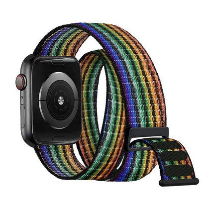 Double Tour Nylon Watch Band - Multicolor Black