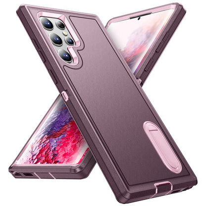 Shockproof Kickstand Case For Samsung Galaxy S - Purple & Pink