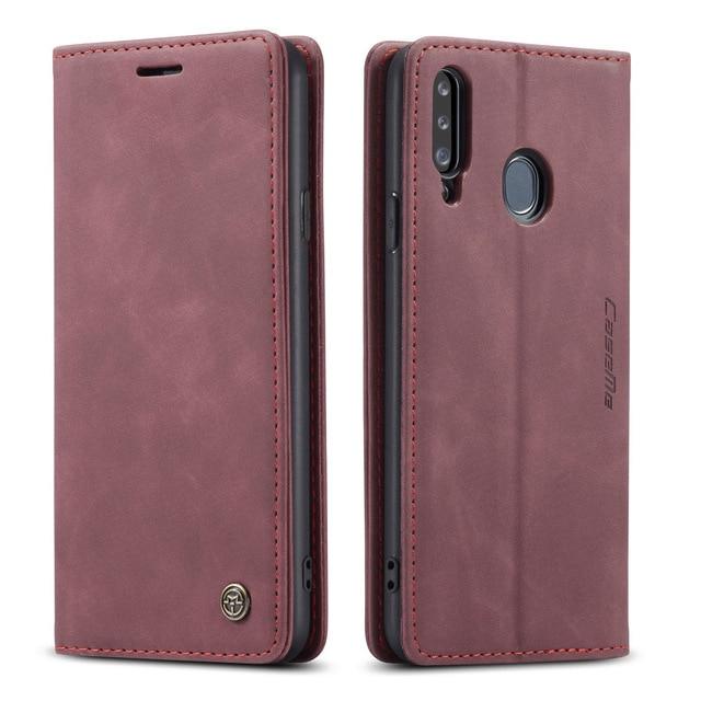 Slim Magnetic Leather Case For Samsung Galaxy - Red