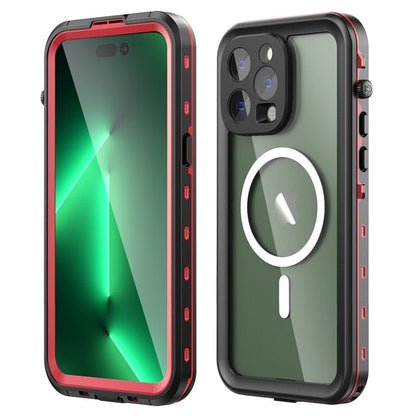 Waterproof Phone Case With Magnetic Charging - Red
