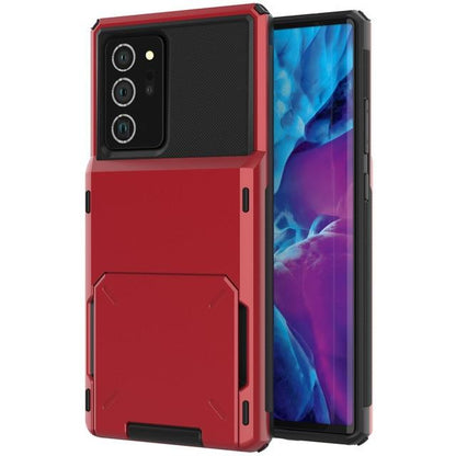 Shockproof Wallet Case For Samsung Galaxy - Red