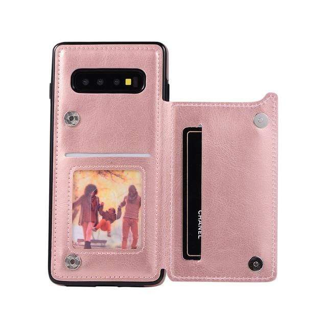 Leather Wallet Case For Samsung Galaxy S - Rose Gold