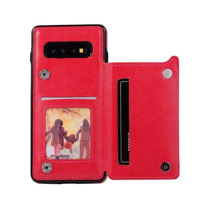 Leather Wallet Case For Samsung Galaxy S - Rose Red