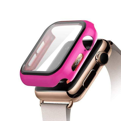 Tempered Glass Protective Watch Case - Rose Red