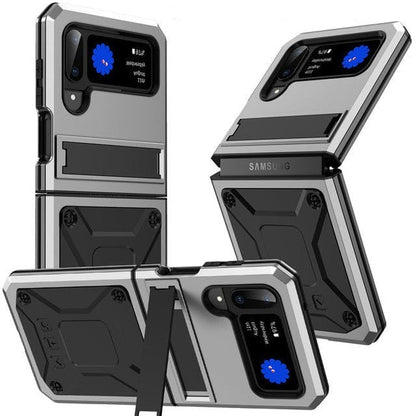Heavy Duty Case with Kickstand For Samsung Z Flip - Silver