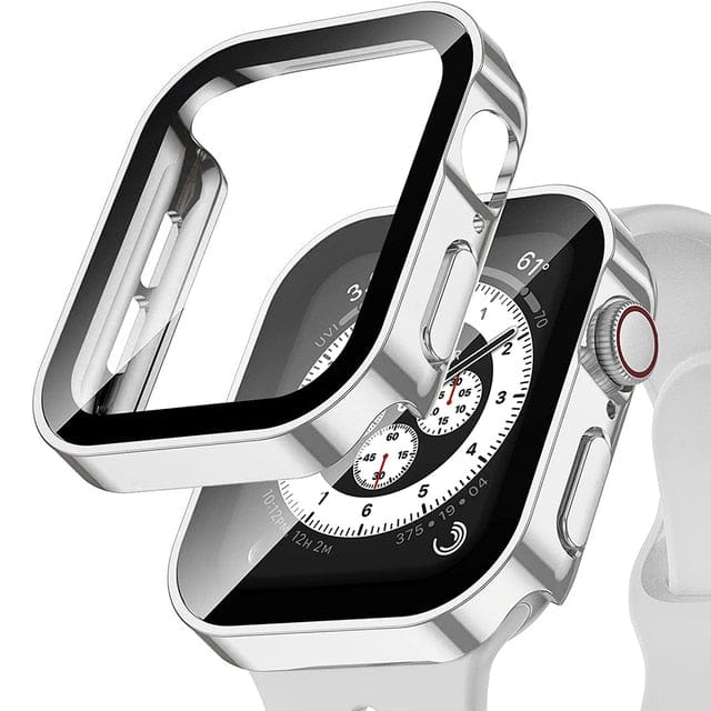 Tempered Glass Scratch Proof Watch Case - Silver