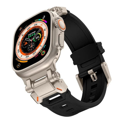 Rugged Mens Watch Band - Titanium + Black