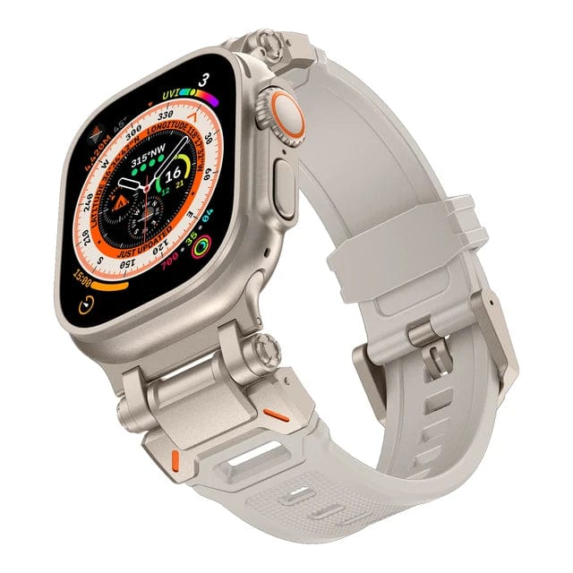 Rugged Mens Watch Band - Titanium + Warm Gray