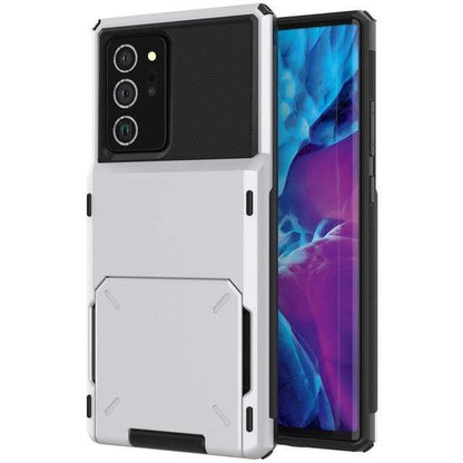 Shockproof Wallet Case For Samsung Galaxy - White