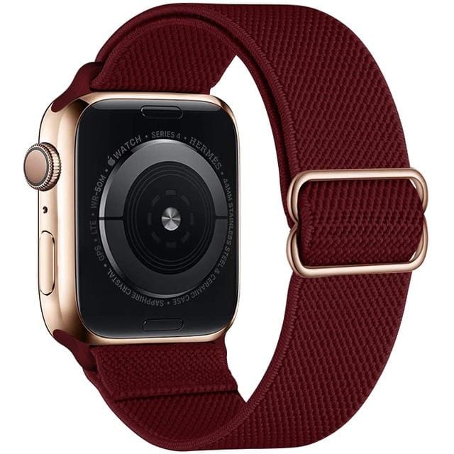 Adjustable Nylon Watch Band - Wine
