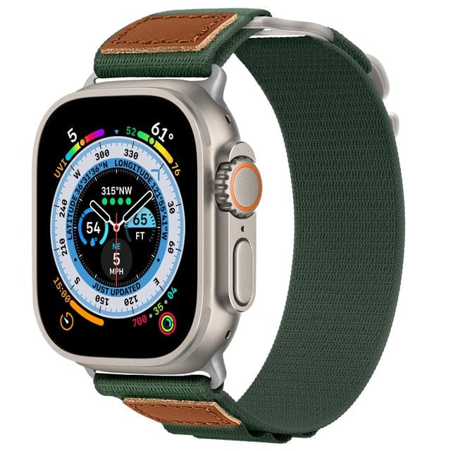 Nylon Alpine Loop Sports Watch Band - Army-Green