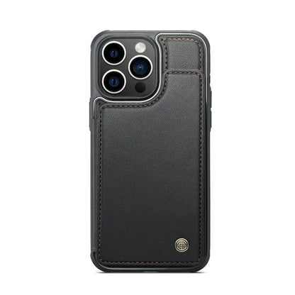 RFID Flip Leather Wallet Phone Case - Black