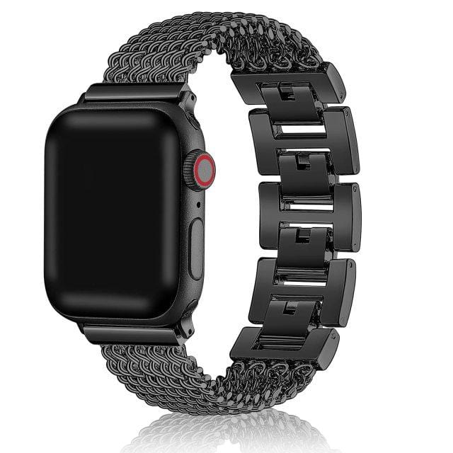 Chain Stainless Steel Watch Band - Black