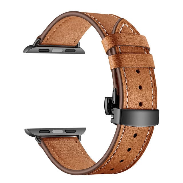 Leather Watch Band - Tan & Black Buckle