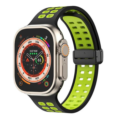 Breathable Magnetic Sports Watch Band - Black Green/ Black