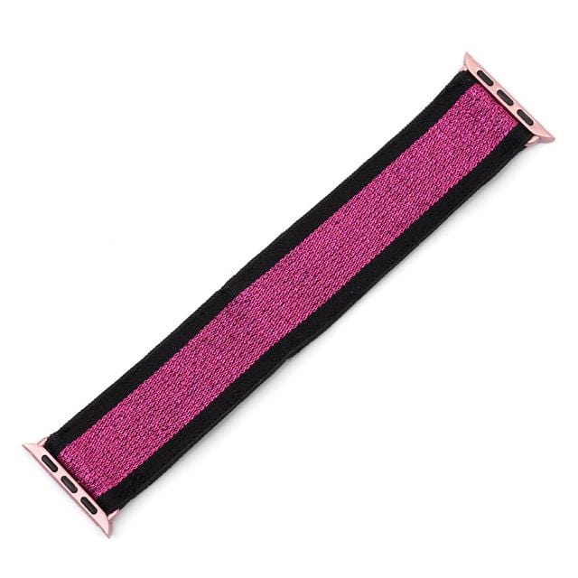 Elasticated Nylon Watch Band - Black Purple
