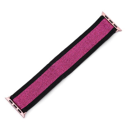 Elasticated Nylon Watch Band - Black Purple