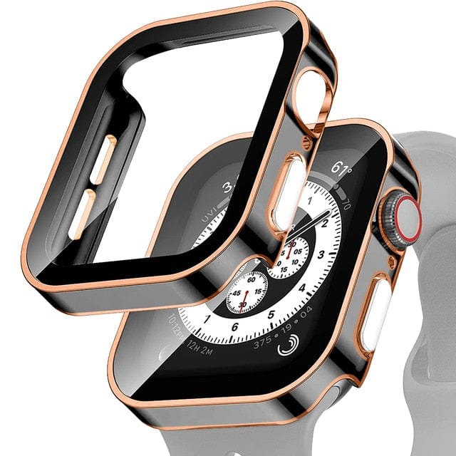 Tempered Glass Scratch Proof Watch Case - Black Rose Gold