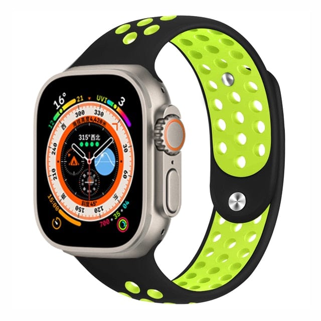 Breathable Sports Watch Band - Black Neon Green