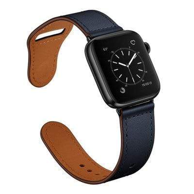 Leather Loop Watch Band - Deep Blue