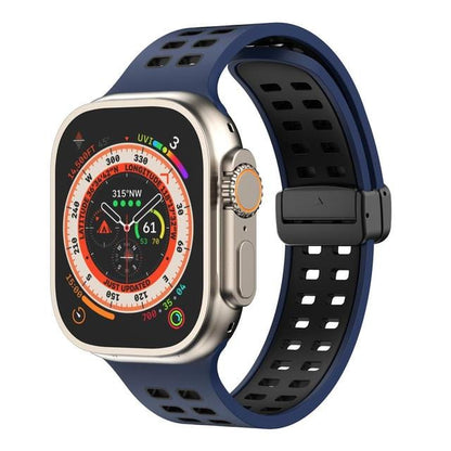Breathable Magnetic Sports Watch Band - Deep Blue Black/ Black