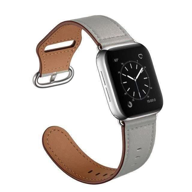 Leather Loop Watch Band - Gray With Buckle