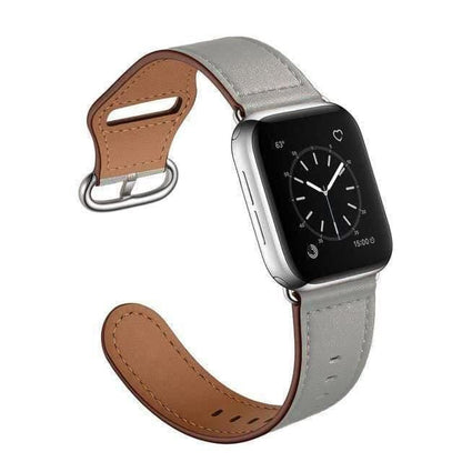 Leather Loop Watch Band - Gray With Buckle