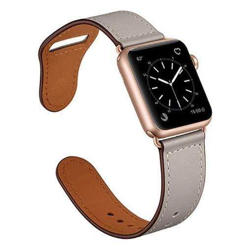 Leather Loop Watch Band - Gray