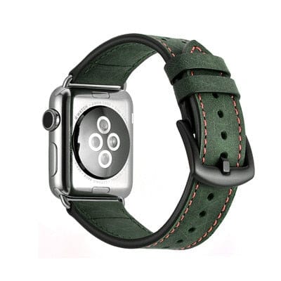 2 Tone Leather Watch Band - Green