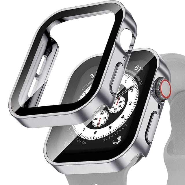 Tempered Glass Scratch Proof Watch Case - Matte Silver