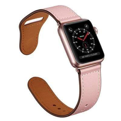 Leather Loop Watch Band - Pink