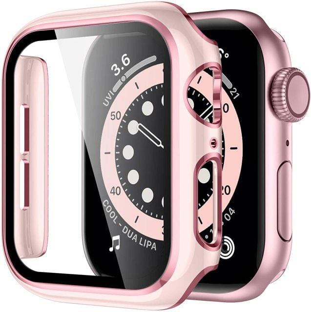 2 Tone Tempered Glass Protective Watch Case - Pink