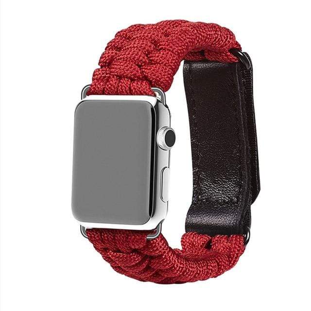 Survival Paracord Watch Band - Red
