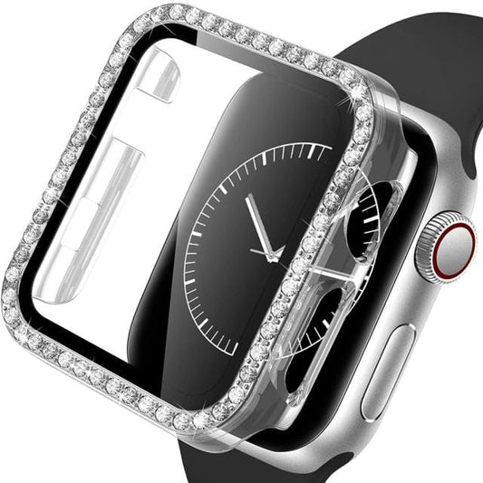 Diamond Tempered Glass Protective Watch Case - Transparent