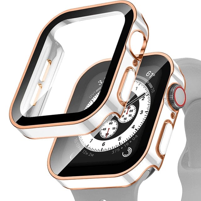 Tempered Glass Scratch Proof Watch Case - White Rose Gold