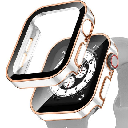 Tempered Glass Scratch Proof Watch Case - White Rose Gold